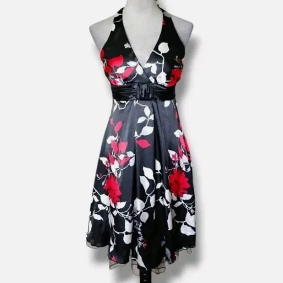 Speechless Vintage Y2K Floral Halter Dress Flirty Party Floral Juniors Size 5 - Picture 1 of 7